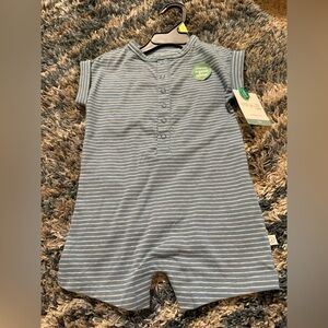 NWT Little Planet size 12 months- Striped Blue Baby Romper